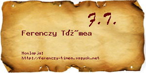 Ferenczy Tímea névjegykártya